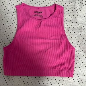 Garage Pink Ribbed Women's Top